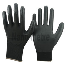 NMSAFETY 13g gestrickte schwarze Nylonhandschuh schwarz atmungsaktive Schaum Nitril beschichtete Handschuhe